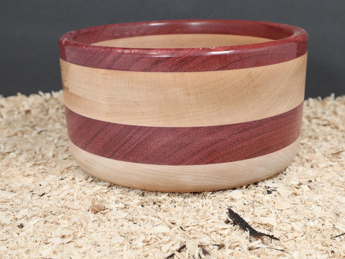 Maple And Purple Heart Wood Bowl