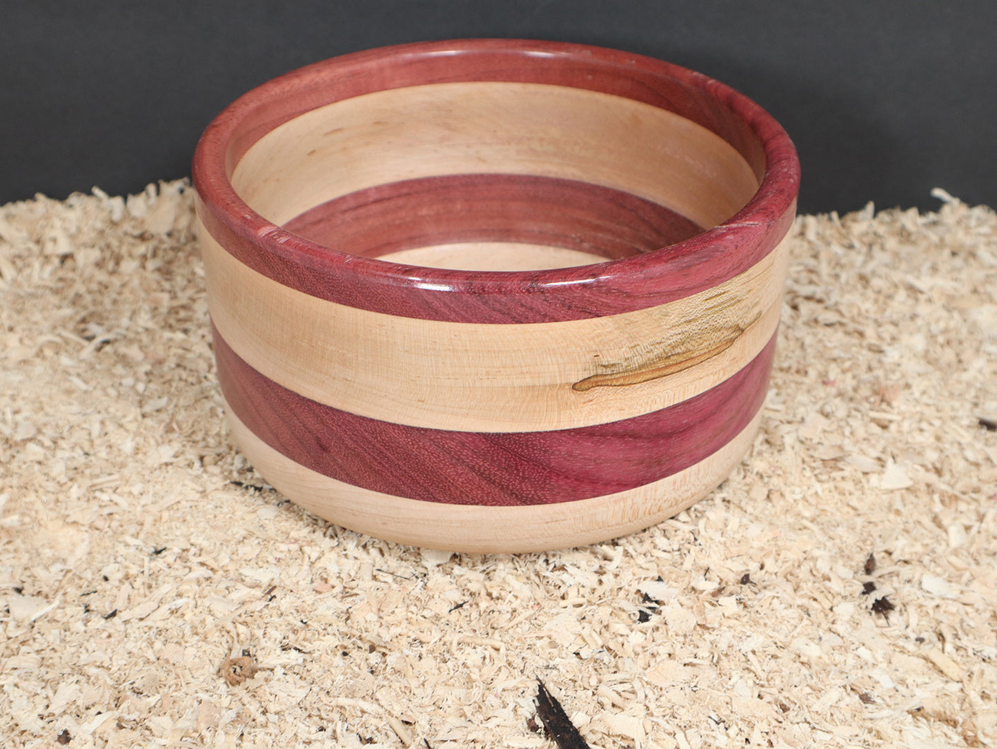 Maple And Purple Heart Wood Bowl