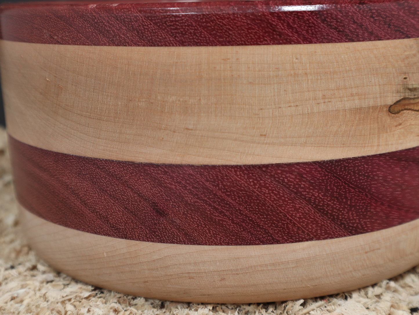 Maple And Purple Heart Wood Bowl